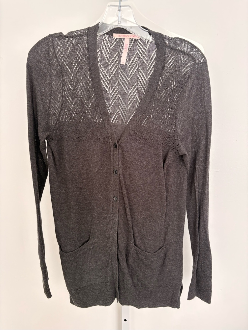 Victoria's Secret Charcoal Gray V-Neck Button Cardigan